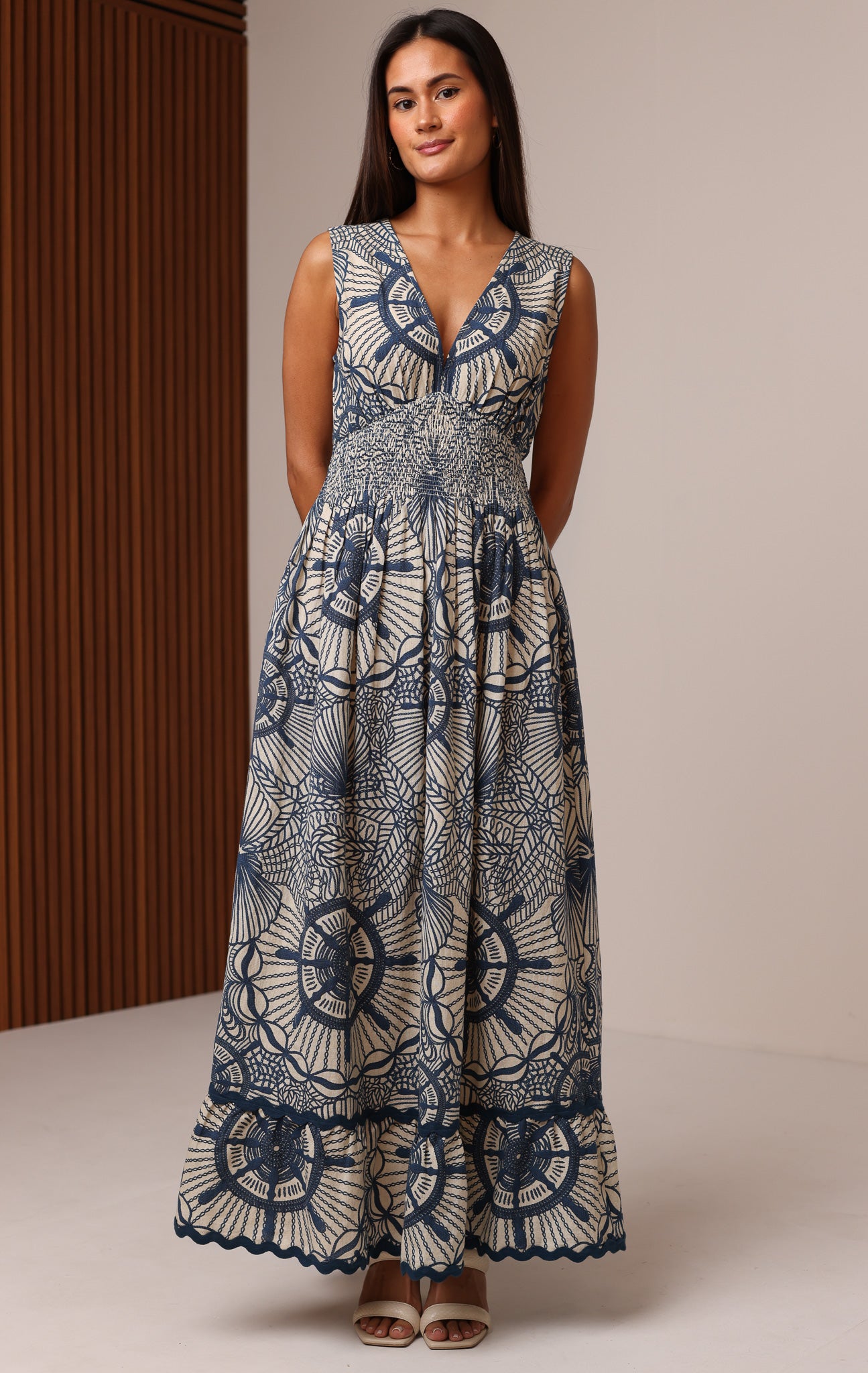 Women's Gracie Maxi Dress | Color: Anchors Away