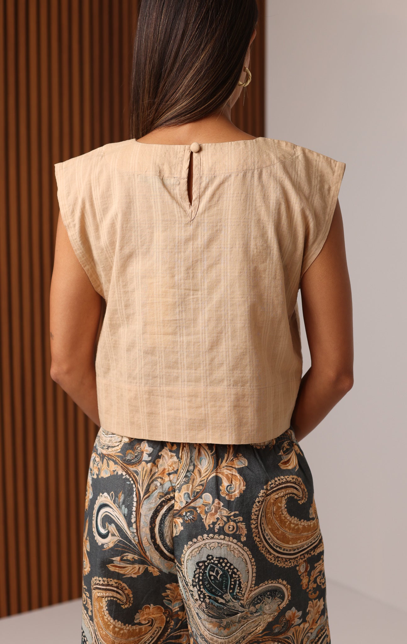 TEAGAN TOP SHADOW GINGHAM