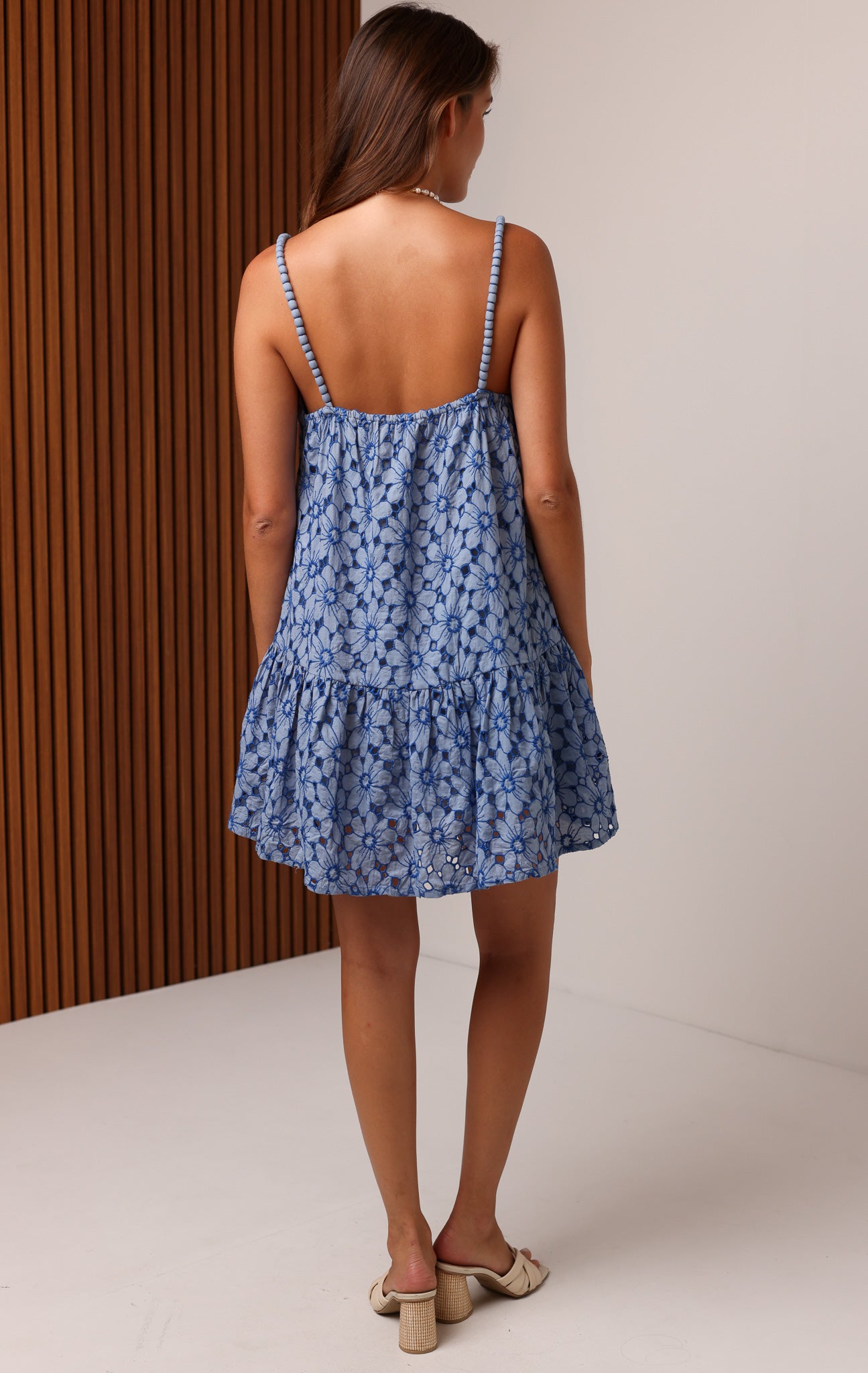 SCARLETT EYELET MINI DRESS