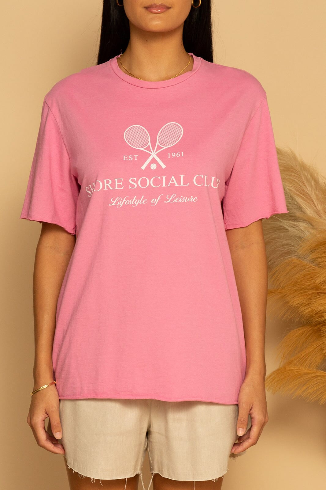 SOCIAL CLUB GRAPHIC TEE - PINK - XS
