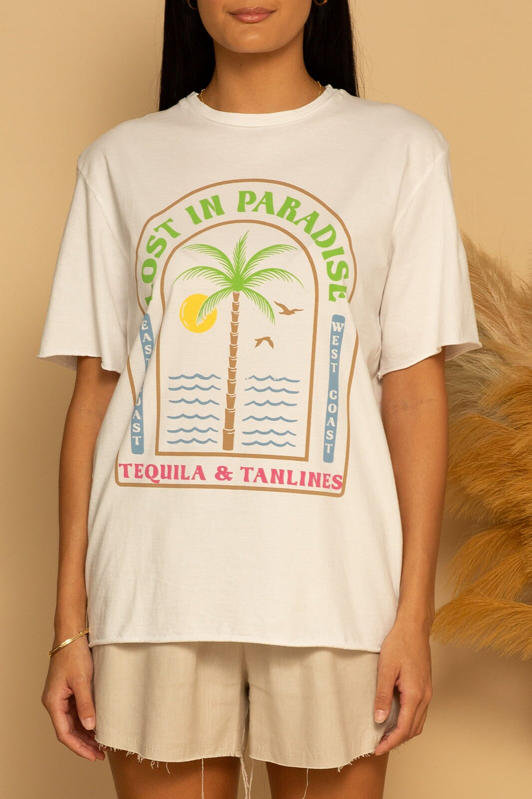 LOST IN PARADISE GRAPHIC TEE - WHITE - XS