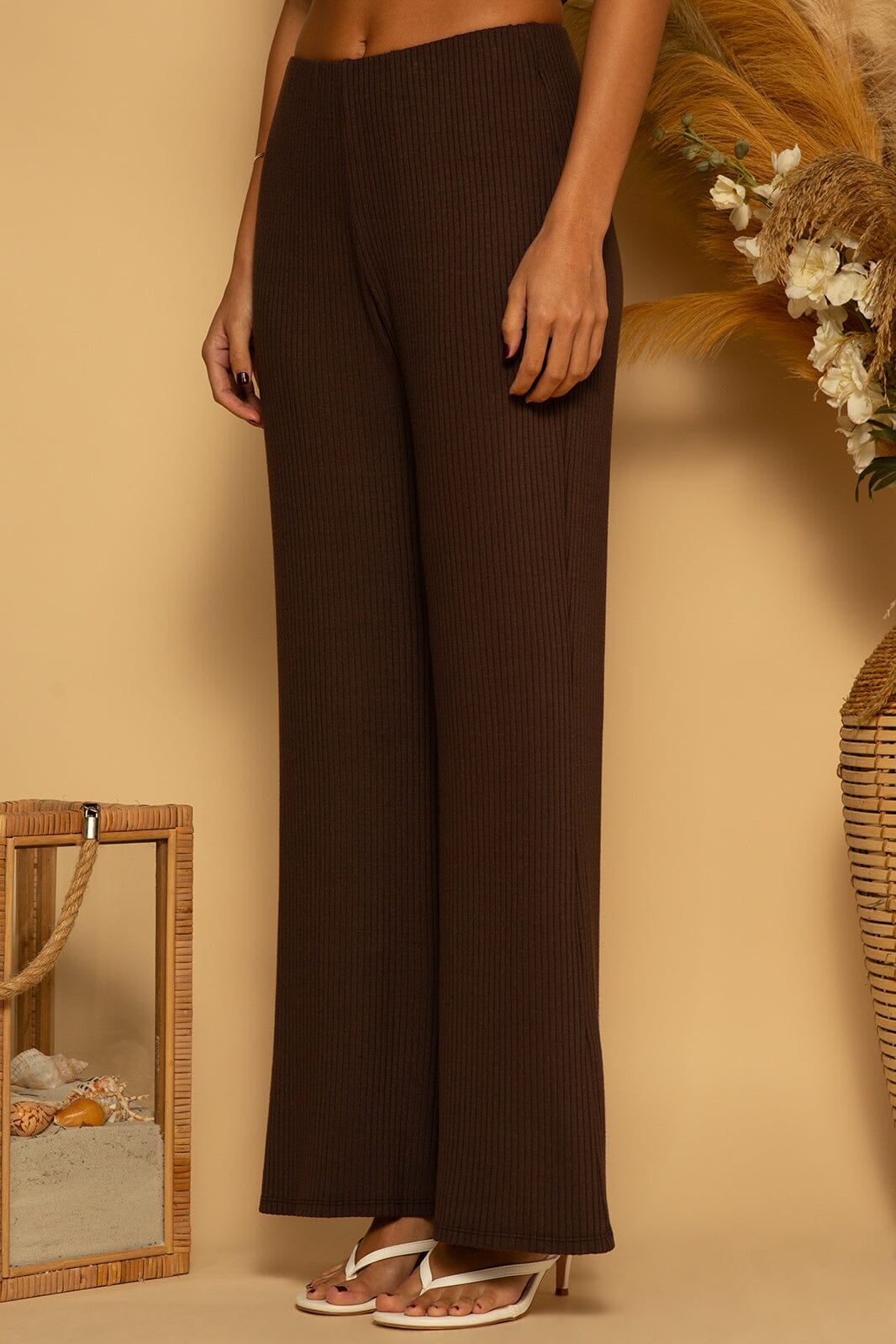 RIBBED PULL ON PANT - ESPRESSO - XS
