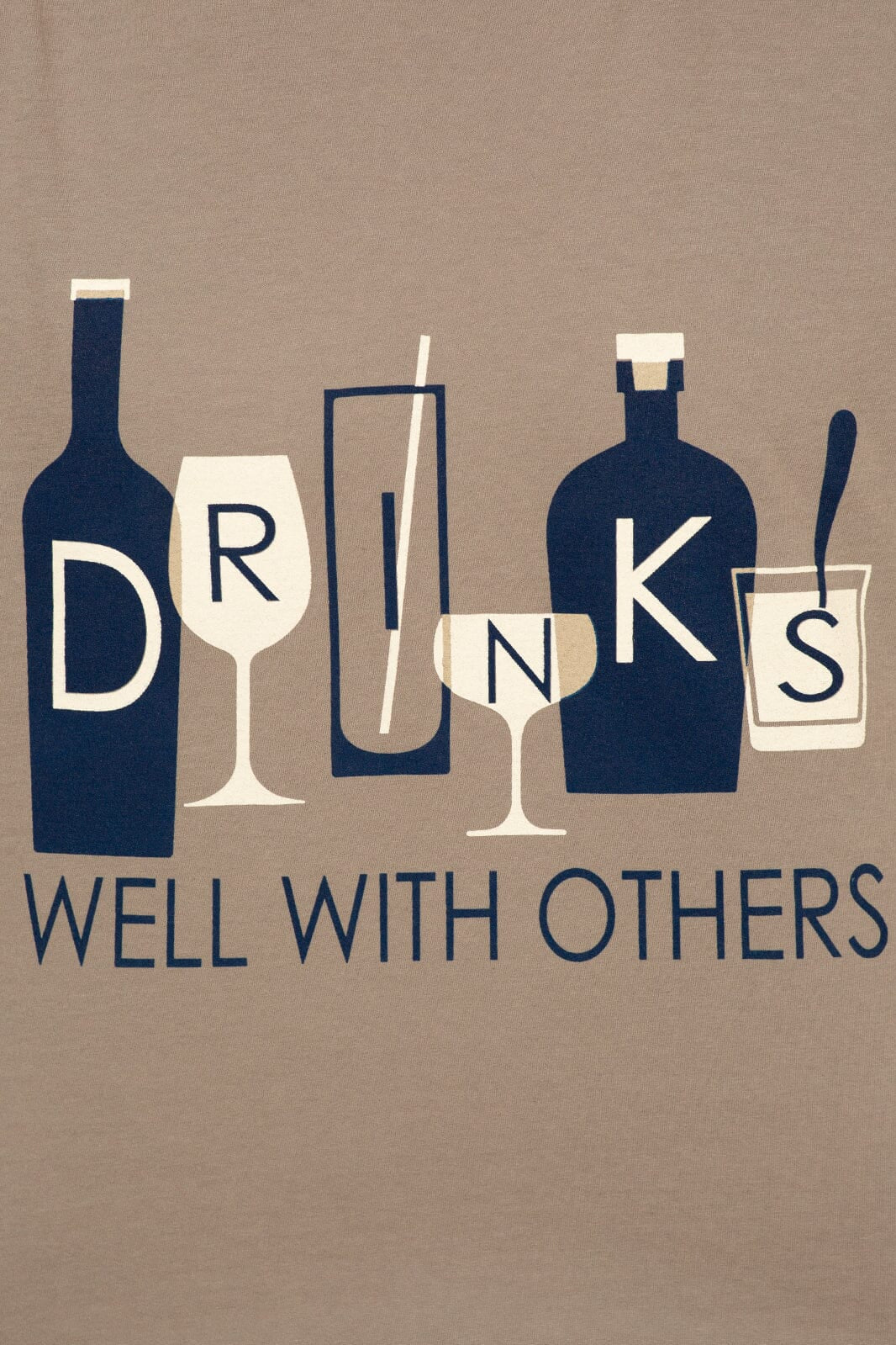 DRINKS WELL WITH OTHERS TEE - GREY FLANNEL - S