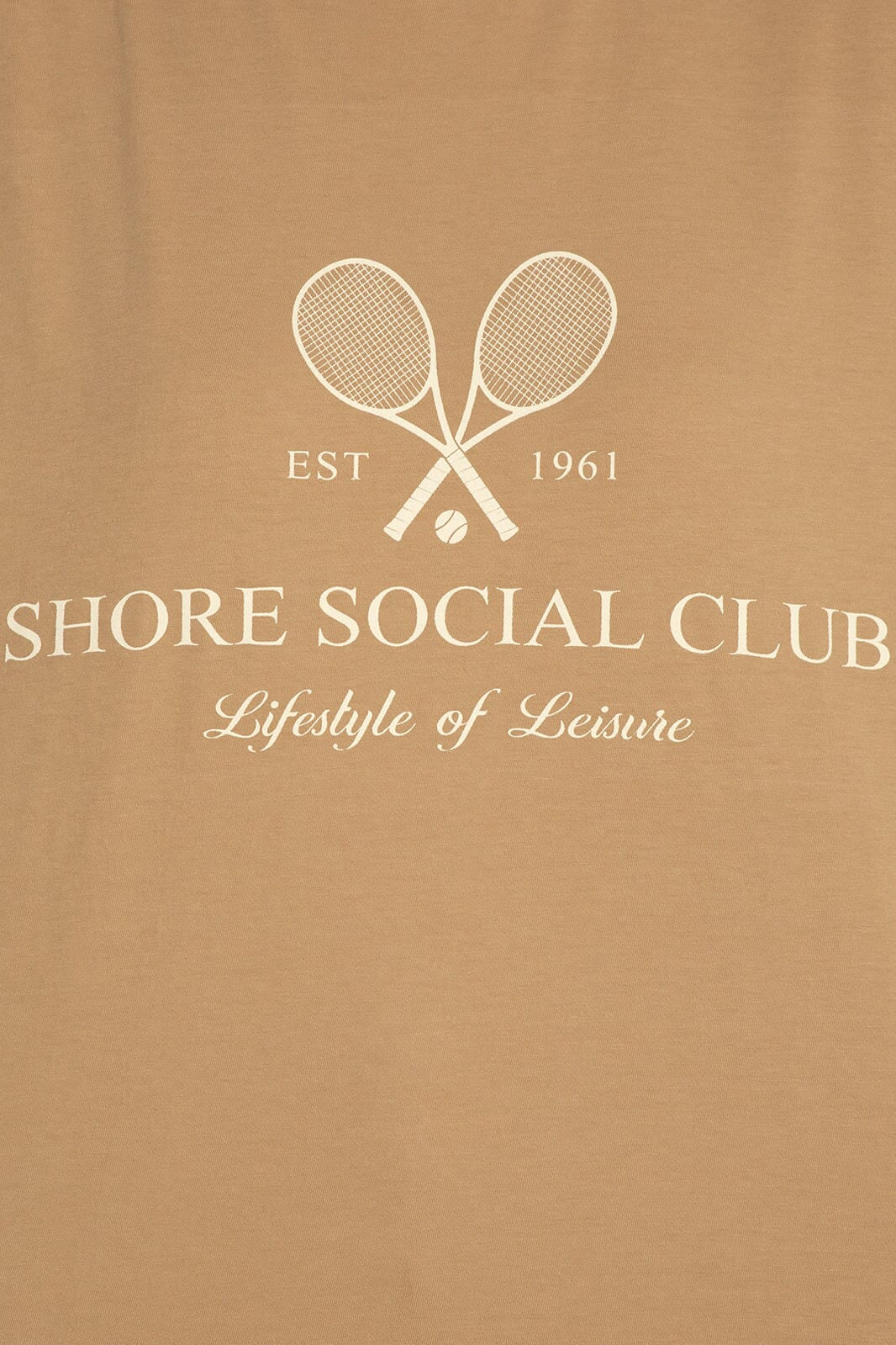 SHORE SOCIAL CLUB GRAPHIC TEE - LIGHT TAUPE - XS