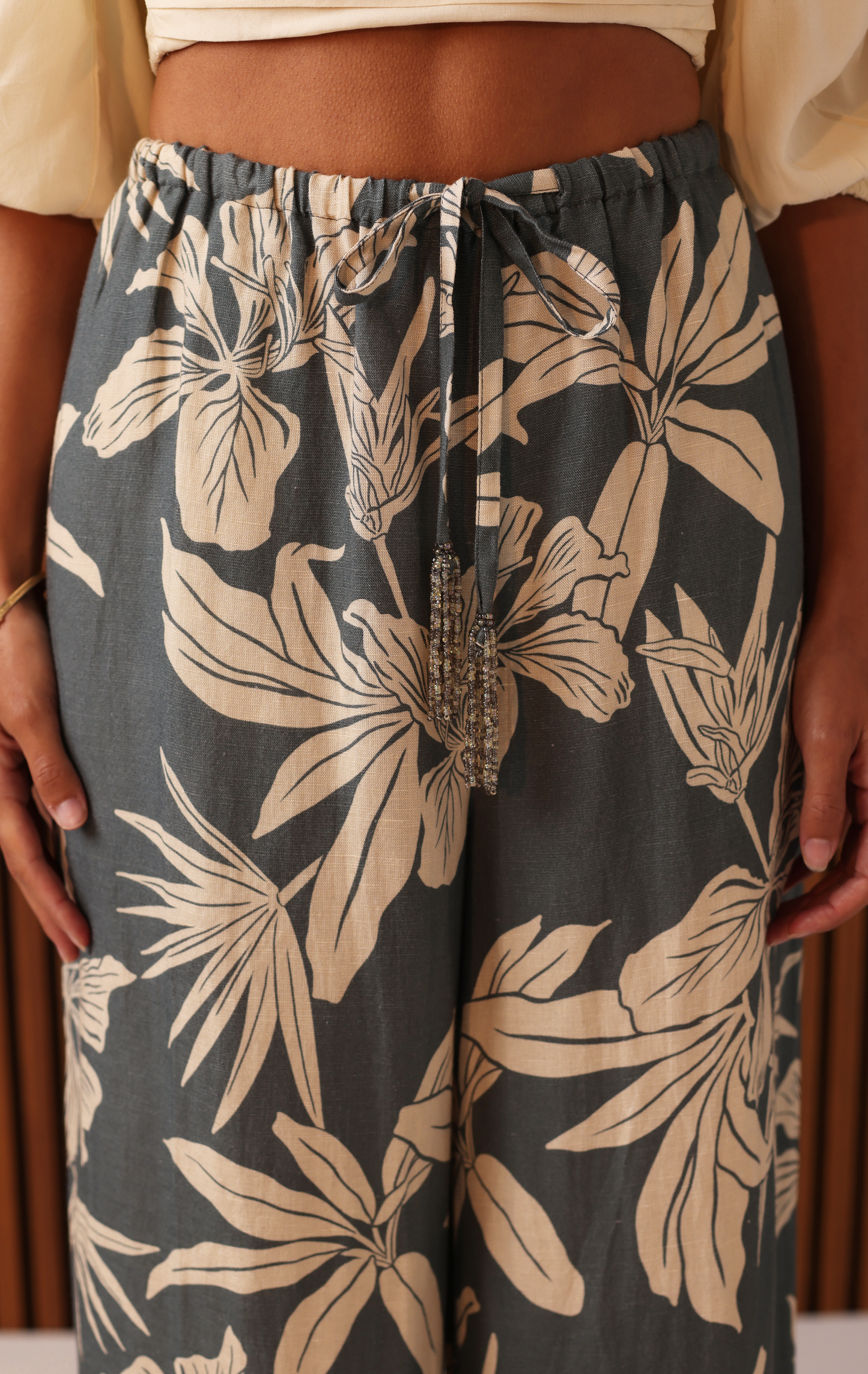 BEADED BEACH PANT - BLOOMY SEAS