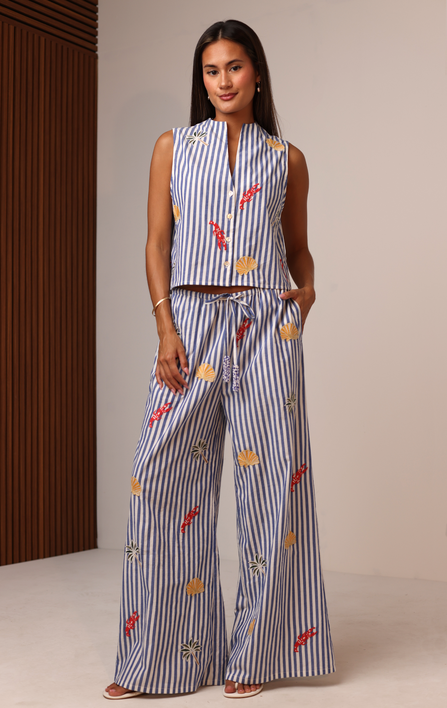 Embroidered Beach Pant