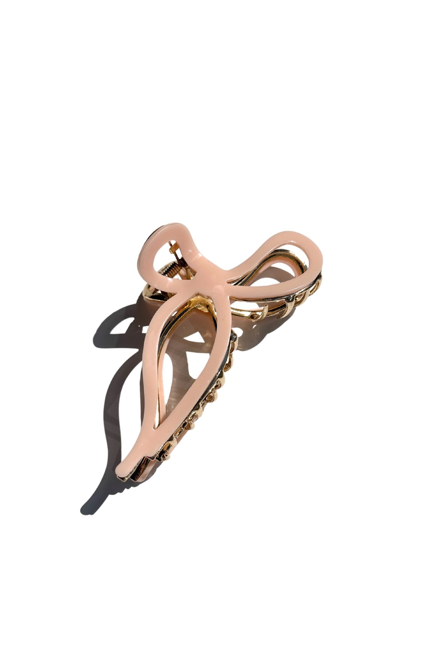bow clip - pale pink
