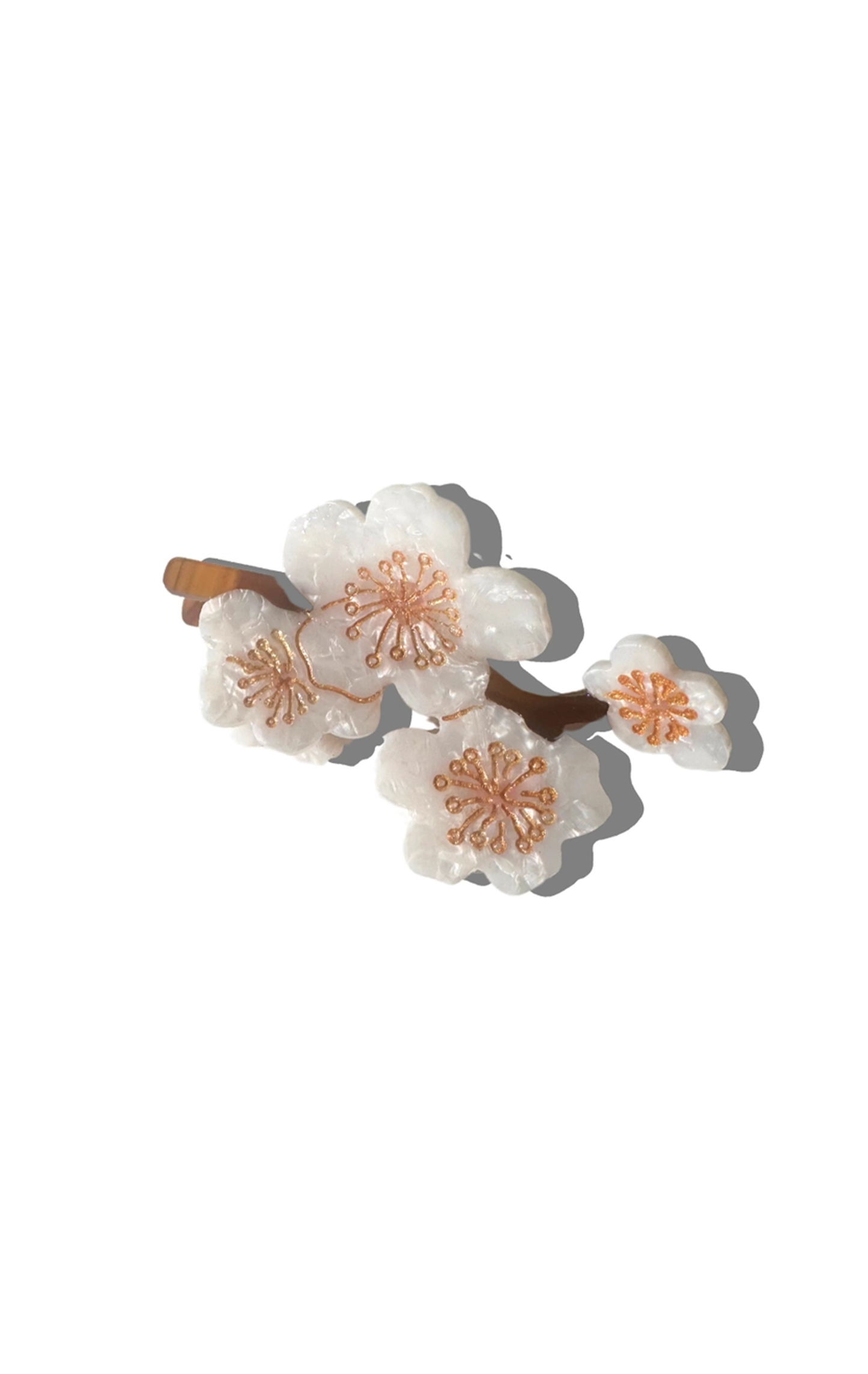 Hand-Painted Cherry Blossoms Flower Claw Hair Clip