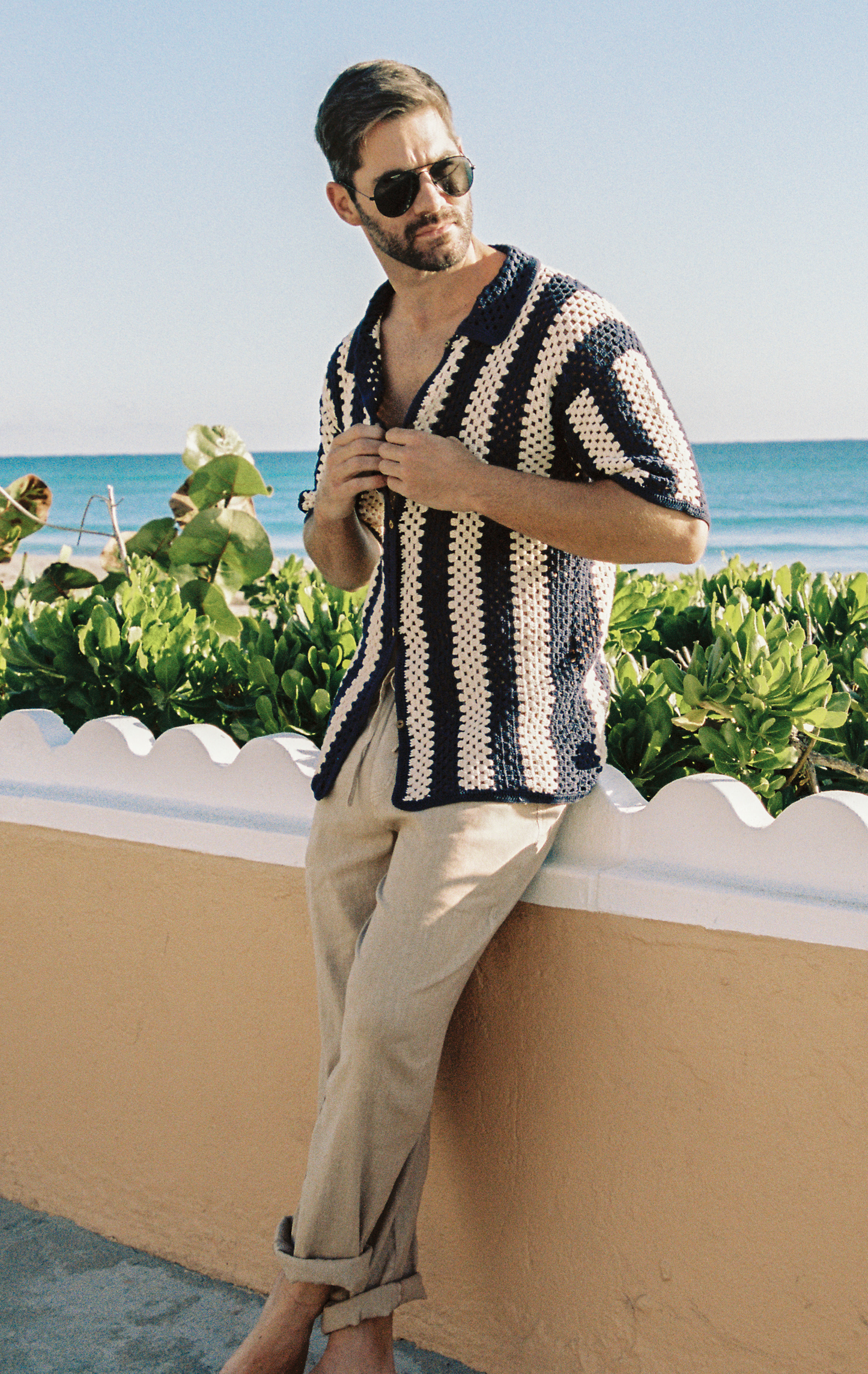 Coastal Crochet Button Up