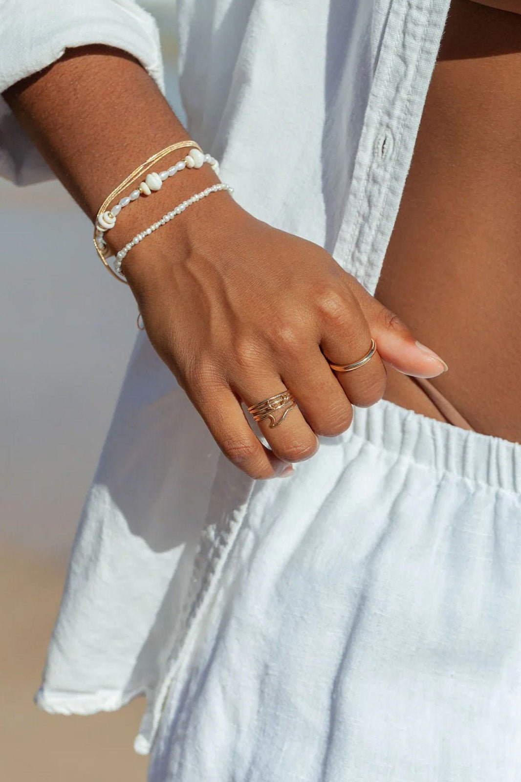 GOLD PUKA SHELL PEARL BRACELET MAKA MINI – Shore