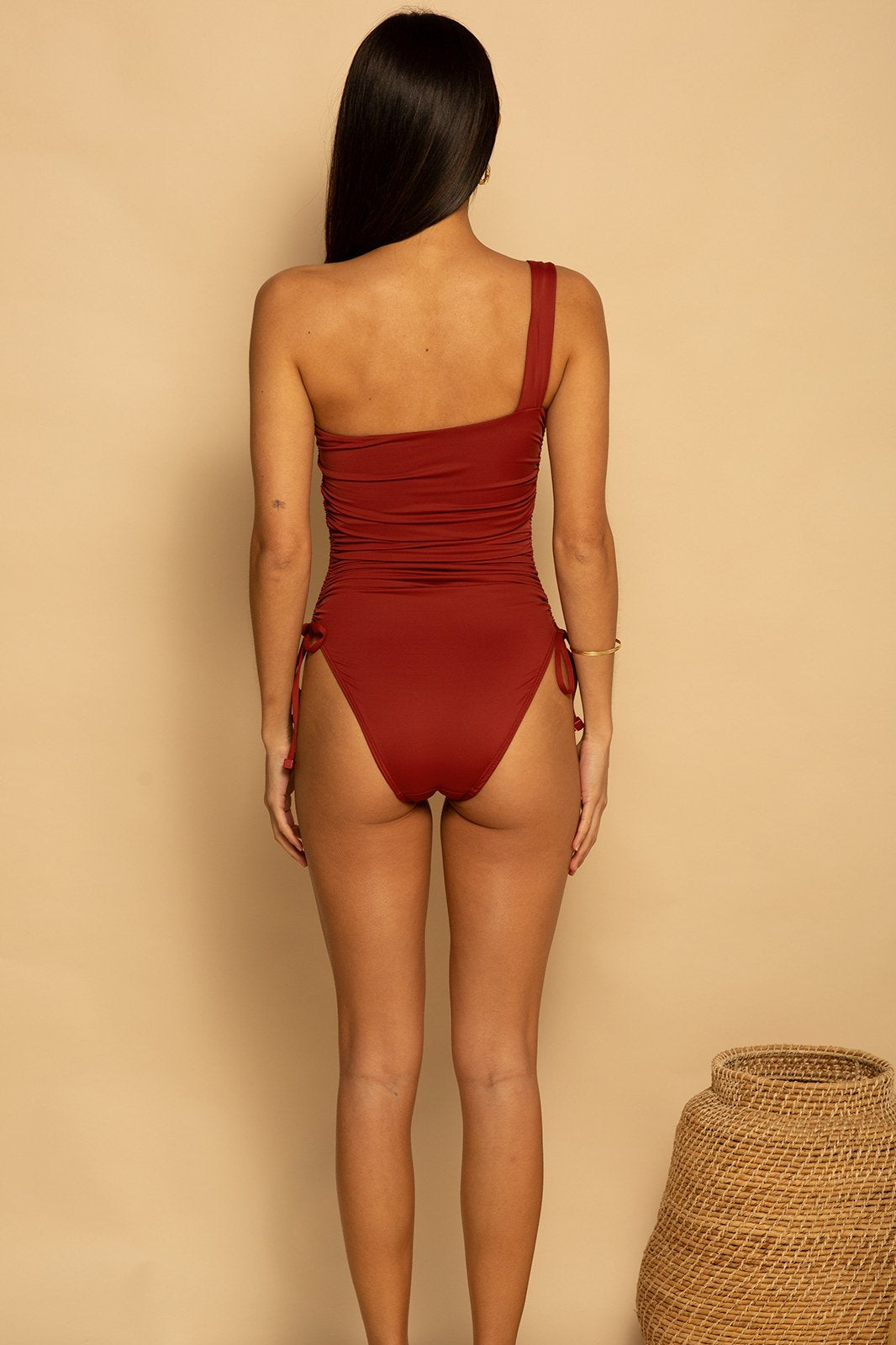 ONE SHOULDER ONE PIECE - RUST - XS