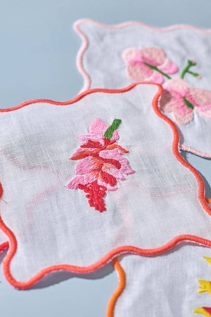 Floral Embroidered Cocktail Napkins | Best Seller!