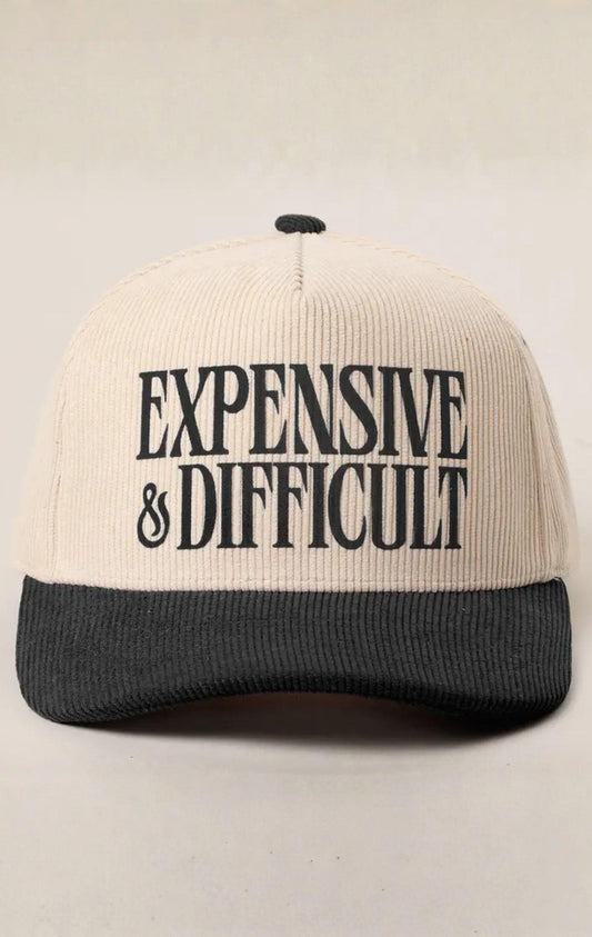 EXPENSIVE & DIFFICULT CORDUROY TRUCKER HAT - BLACK