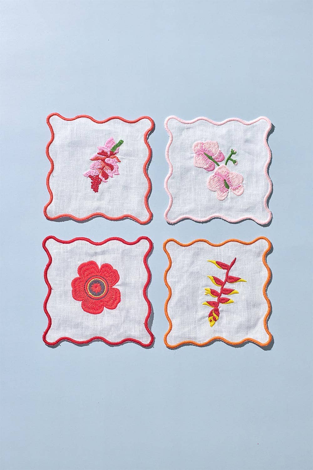 Floral Embroidered Cocktail Napkins | Best Seller!