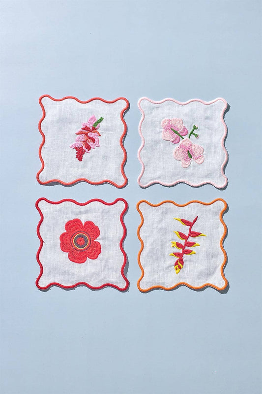 Floral Embroidered Cocktail Napkins | Best Seller!