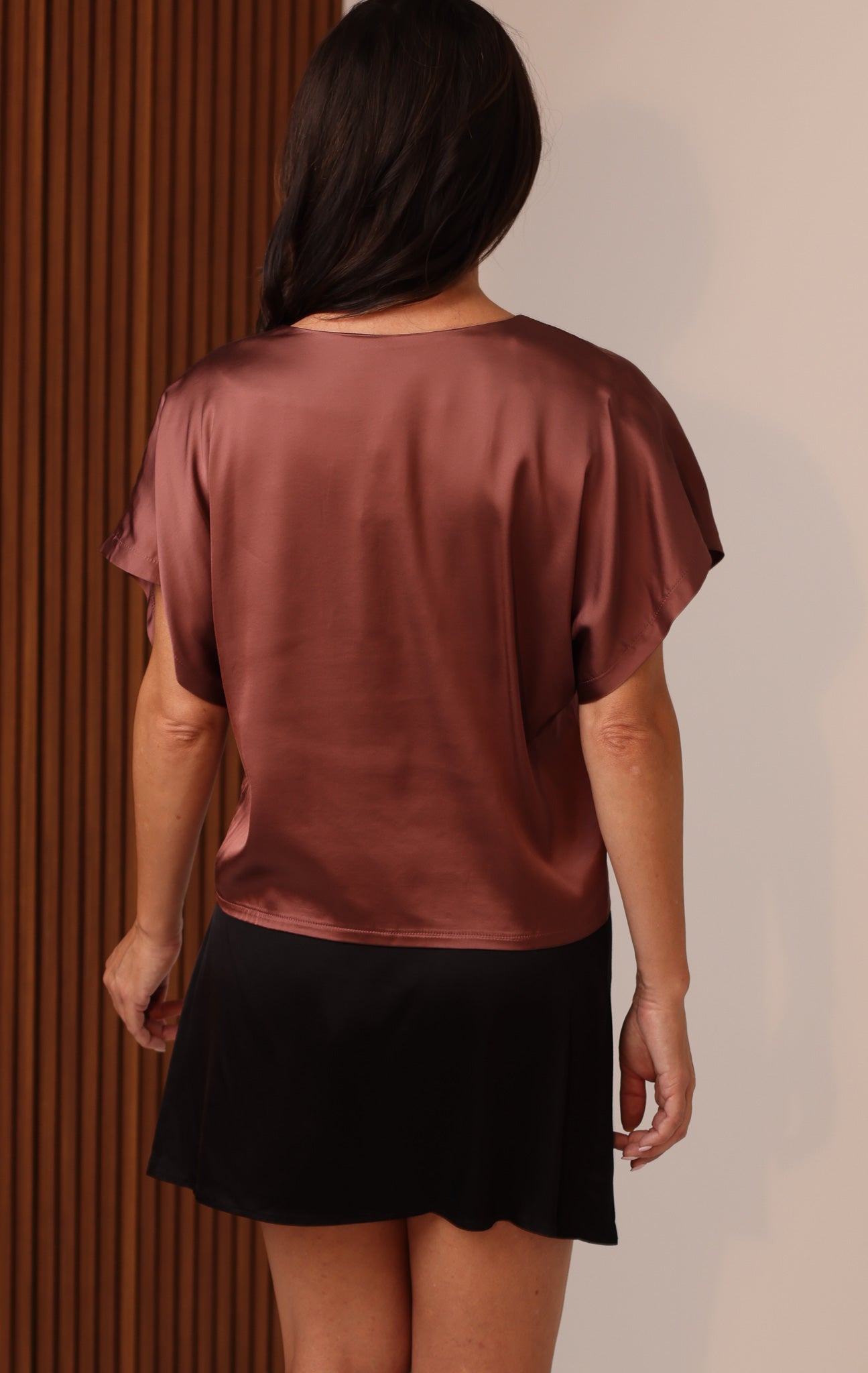 VIOLET V NECK TANK - BOURDEAUX