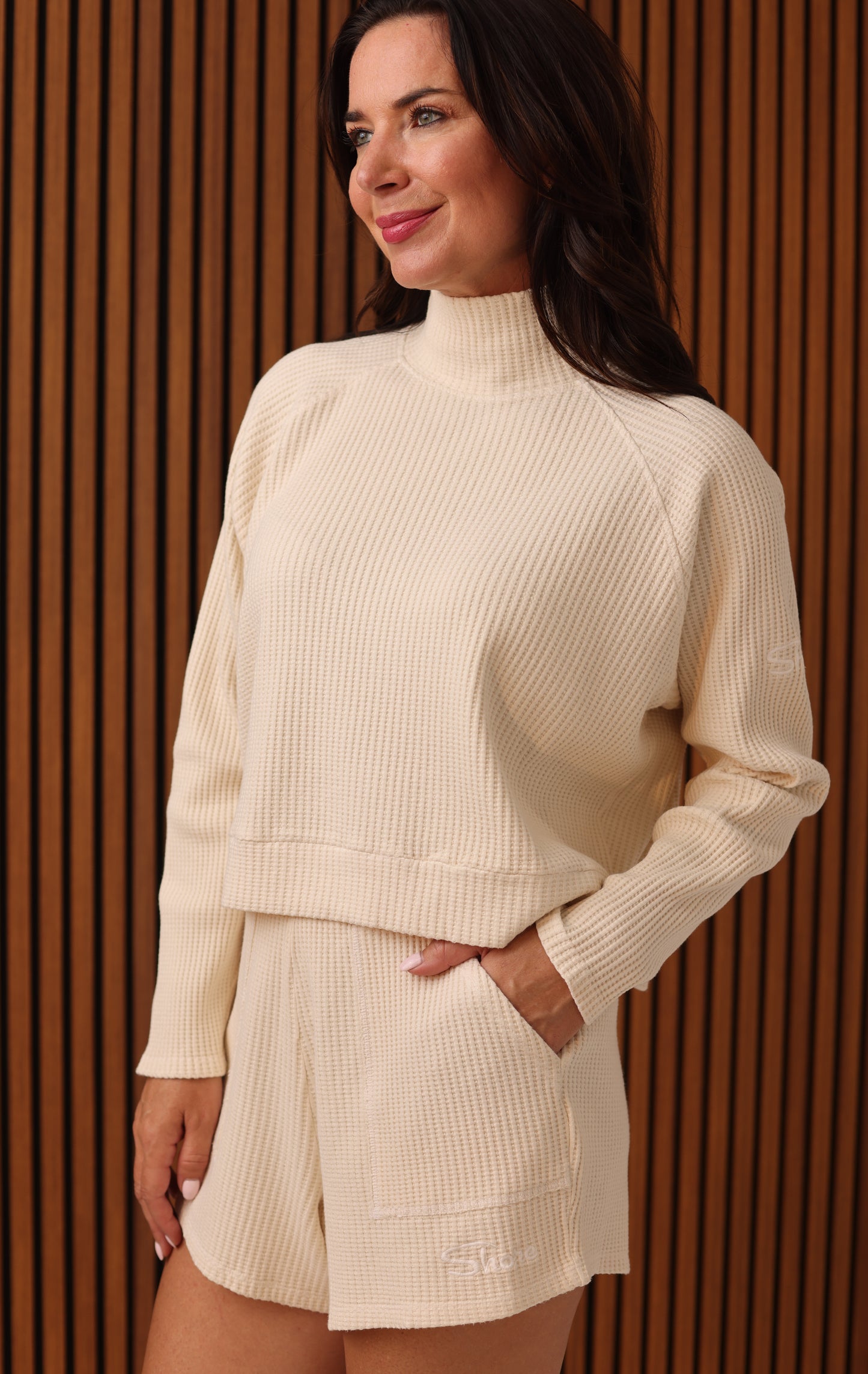 WEEKENDER WAFFLE KNIT PULLOVER