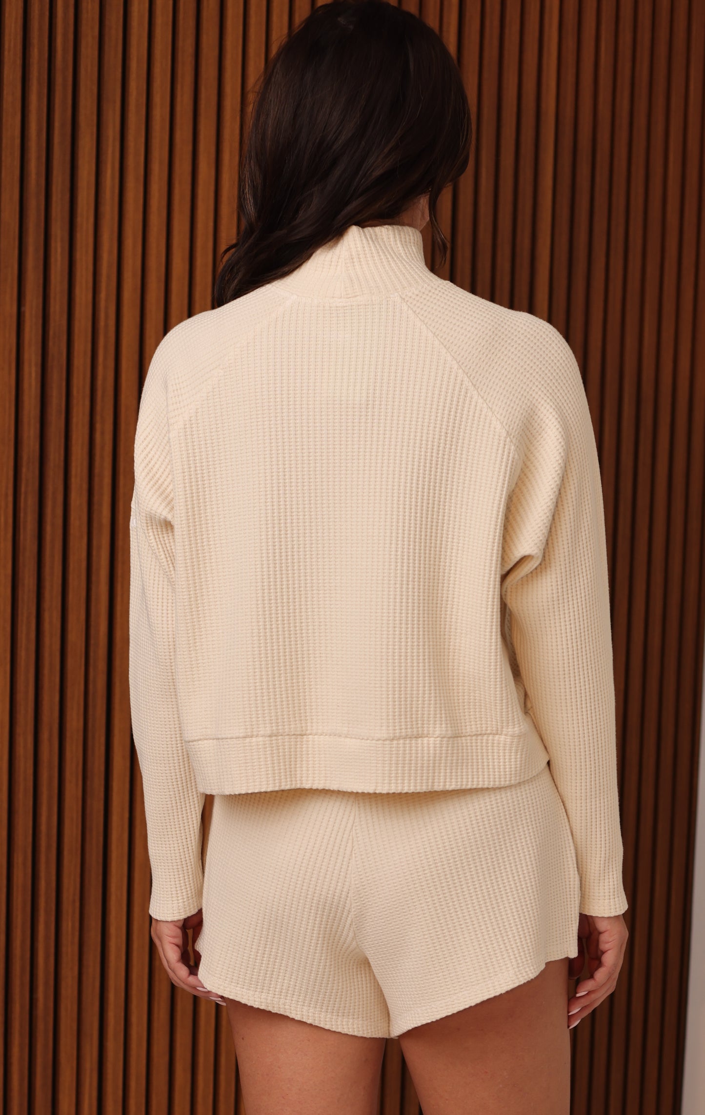 WEEKENDER WAFFLE KNIT PULLOVER