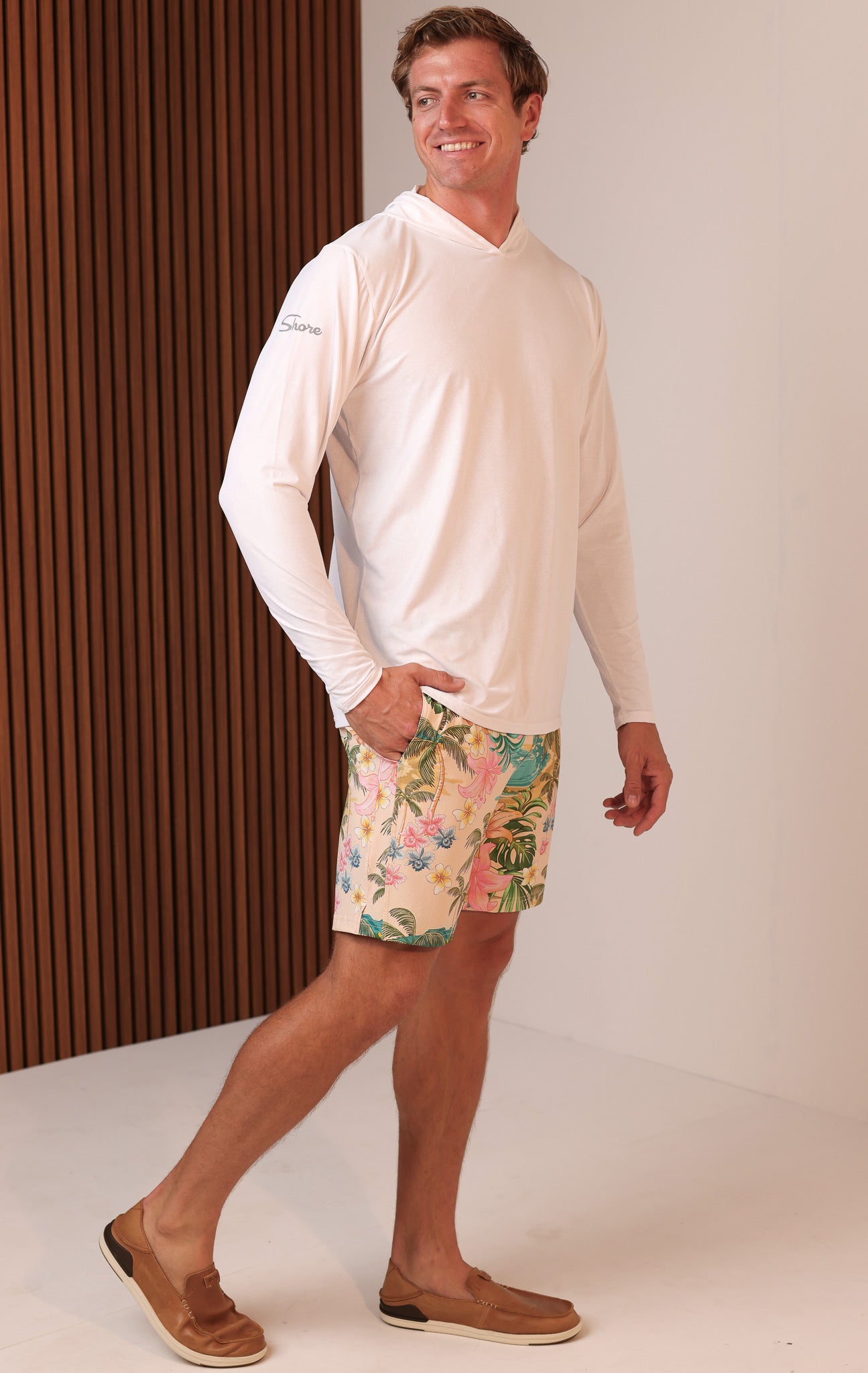 LONG SLEEVE RASHGUARD HOODIE - WHITE