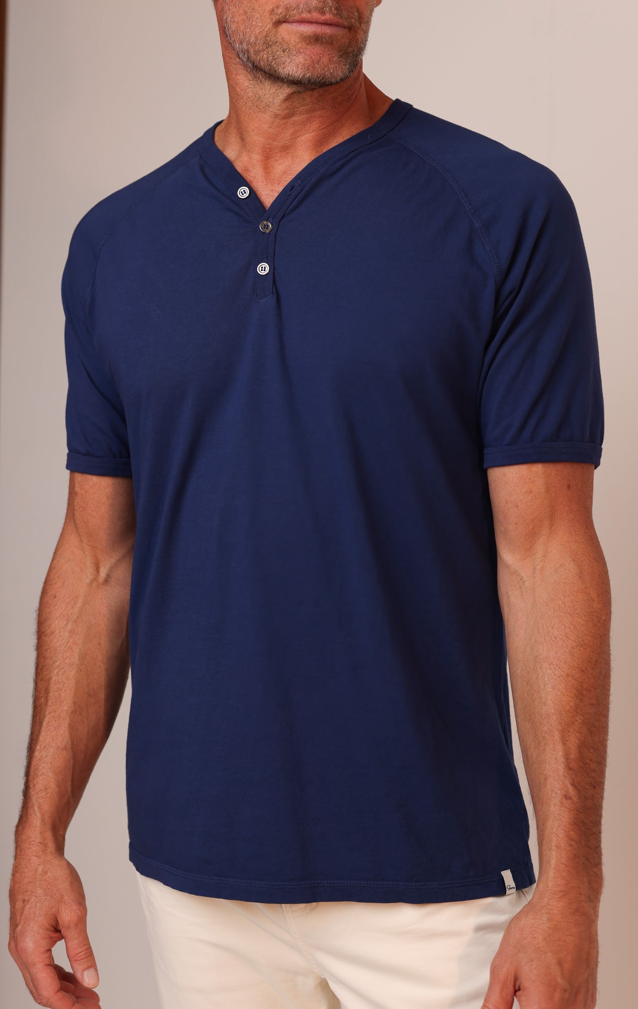 ORGANIC MENS HENLEY - ECLIPSE - S
