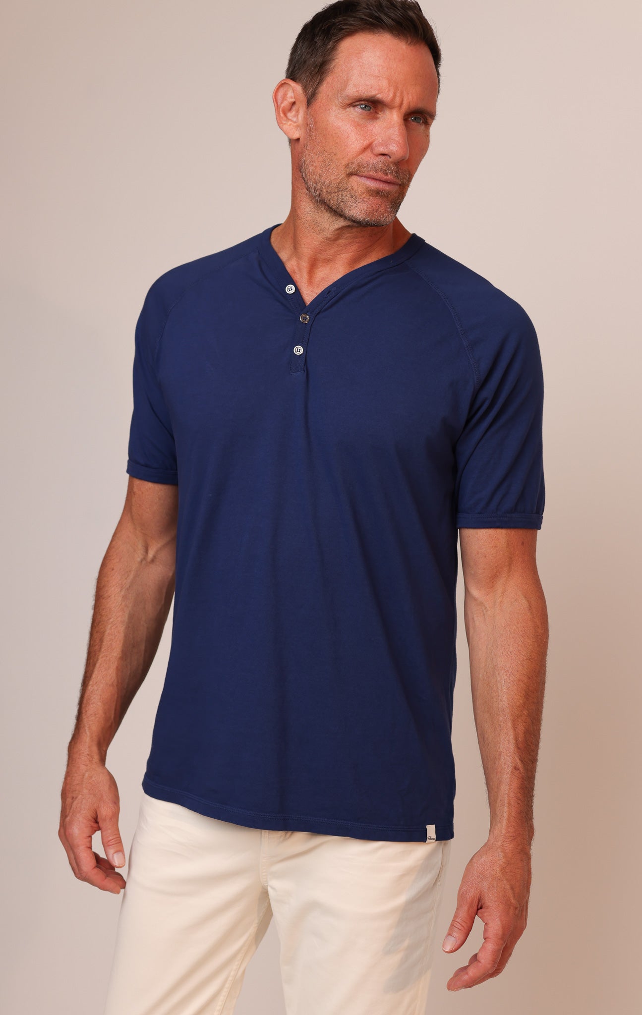 ORGANIC MENS HENLEY - ECLIPSE - S