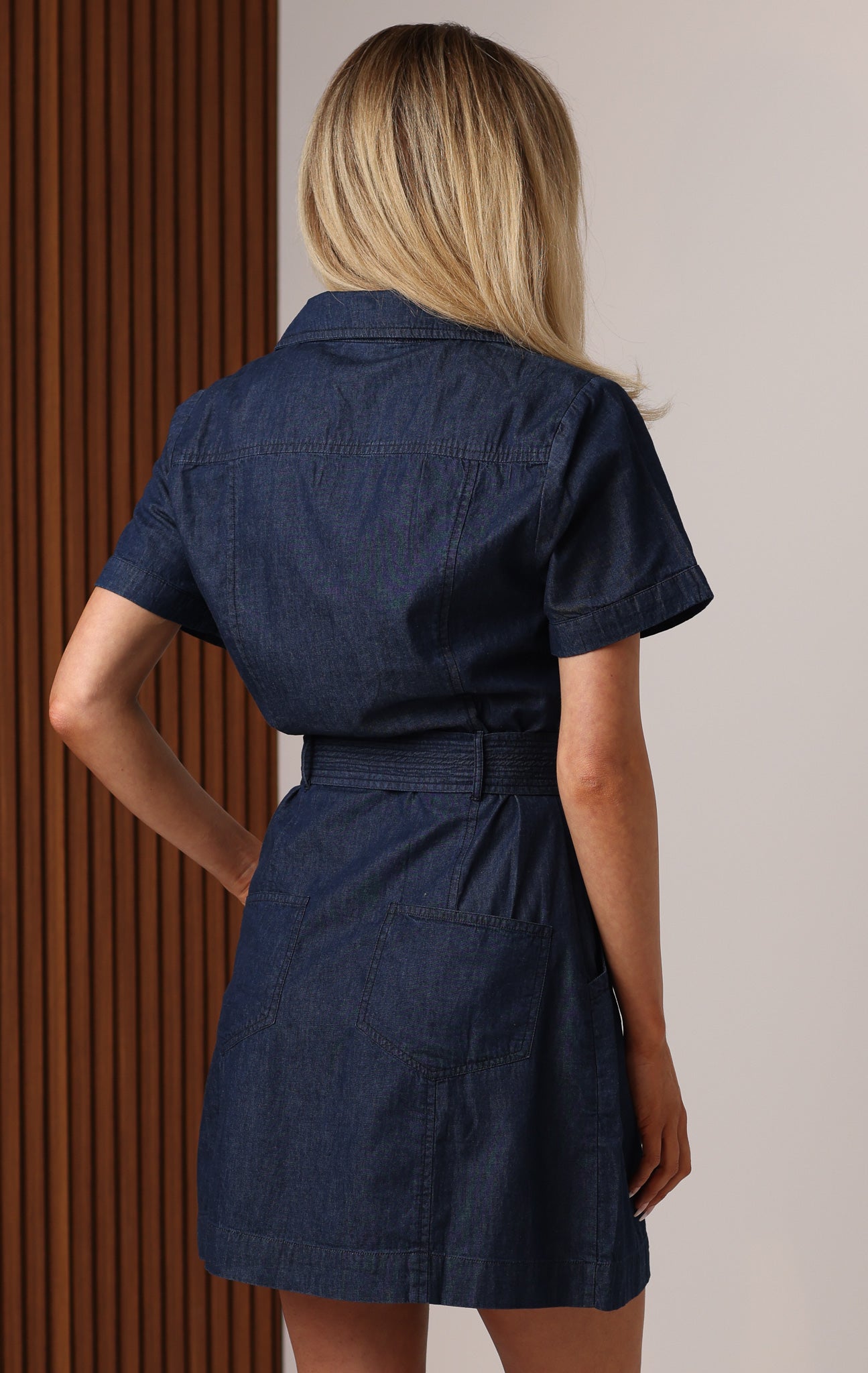 AMBER DARK DENIM MINI DRESS