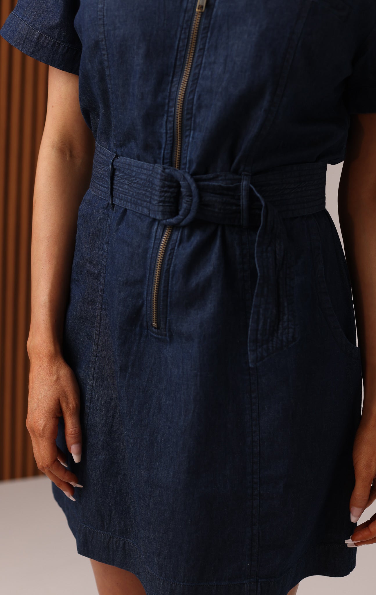 AMBER DARK DENIM MINI DRESS