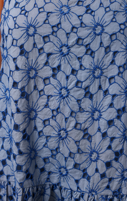 SCARLETT EYELET MINI DRESS