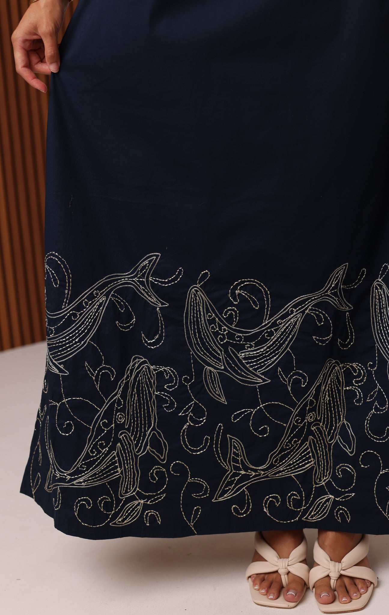 POLLY MAXI DRESS WITH LUREX EMBROIDERY