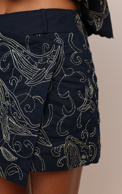 MELODY SKORT LUREX EMBROIDERY