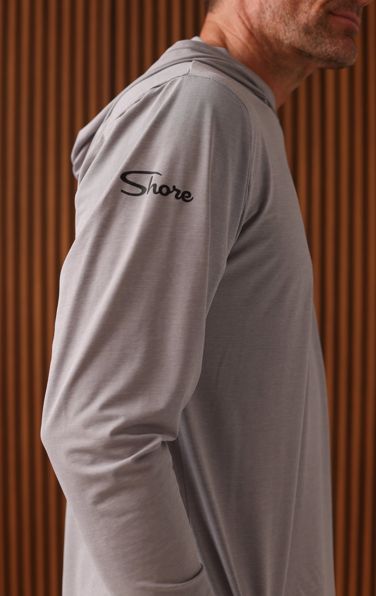 LONG SLEEVE RASHGUARD HOODIE - GREY HEATHER