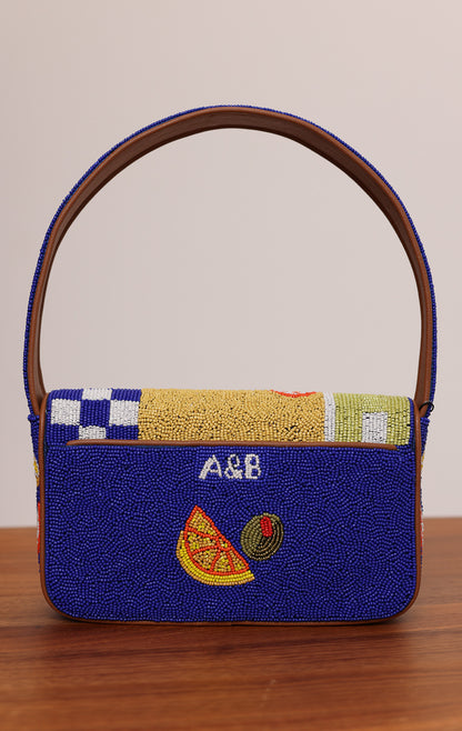 MEDITERRANEAN SARDINE HAND BEADED SHOULDER BAG