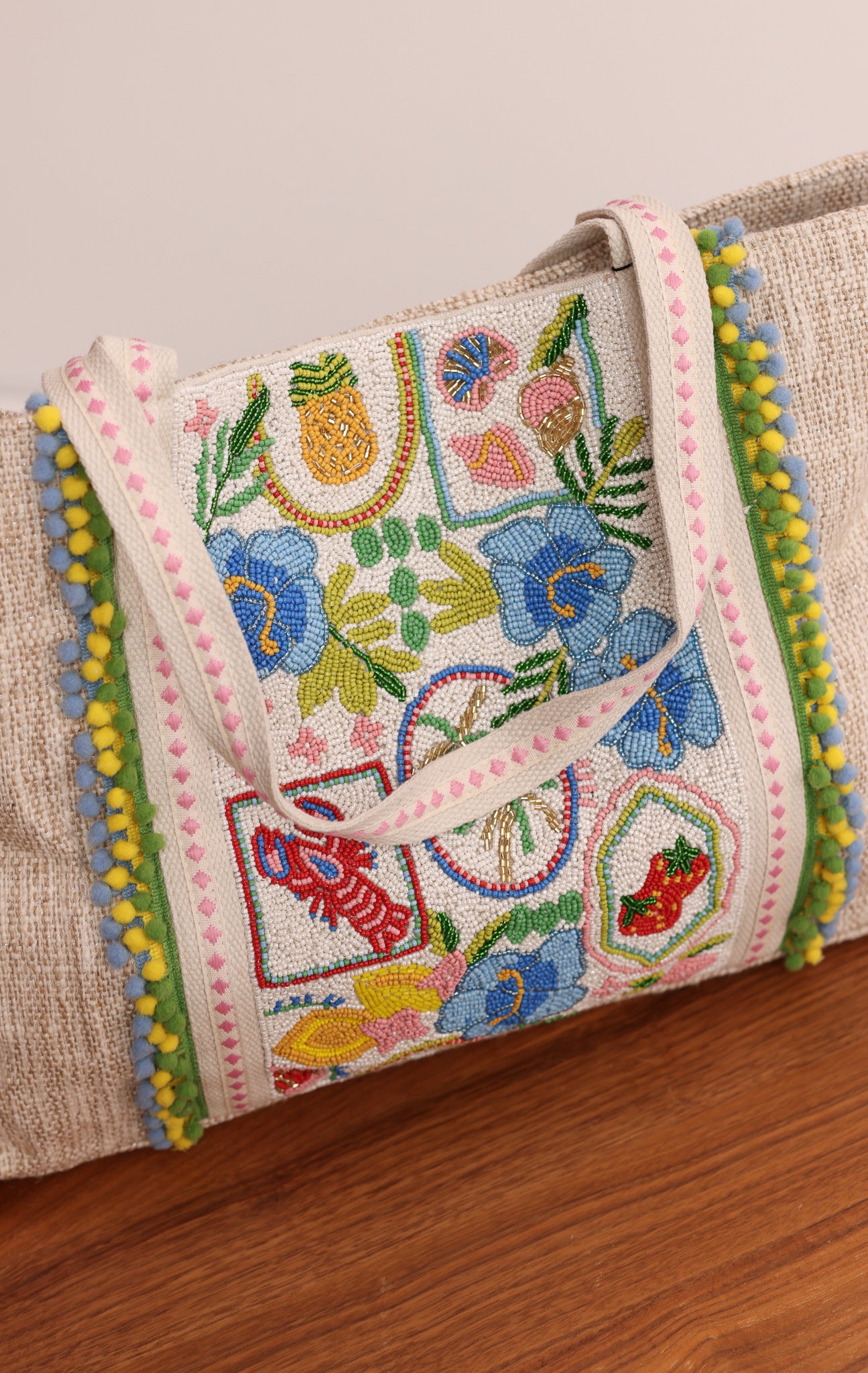 CAPRI ZEST LEMON STRAWBERRY HIBISCUS OVERSIZED TOTE