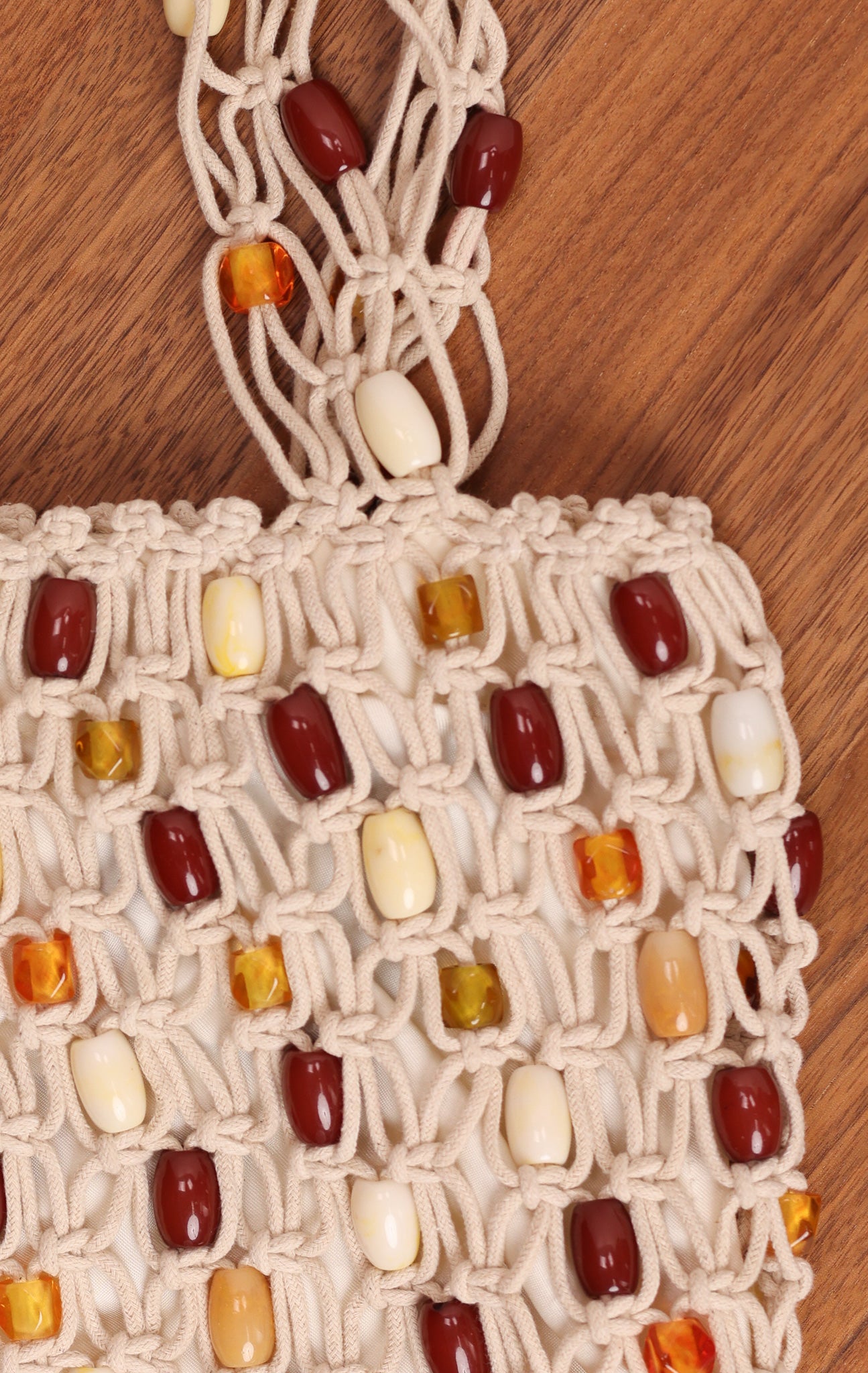 CROCHET BEADED MARKET TOTE