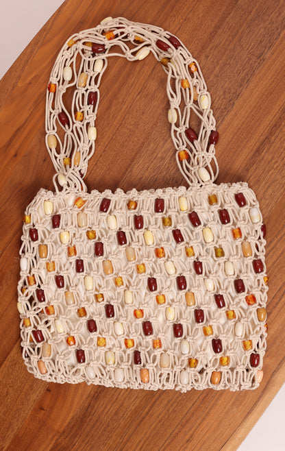 CROCHET BEADED MARKET TOTE