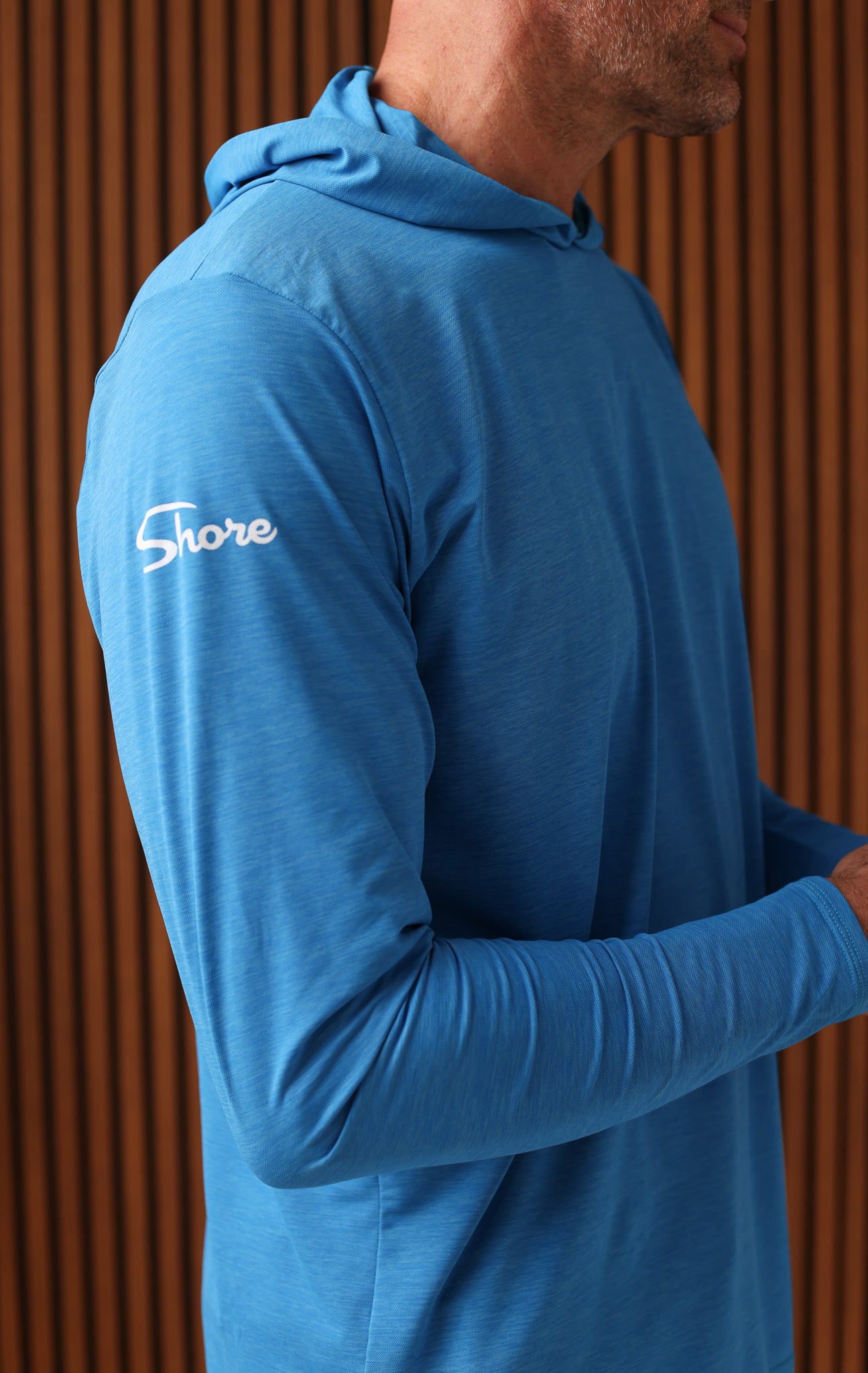 LONG SLEEVE RASHGUARD HOODIE - BLUE
