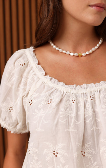SKYLAR EYELET BLOUSE