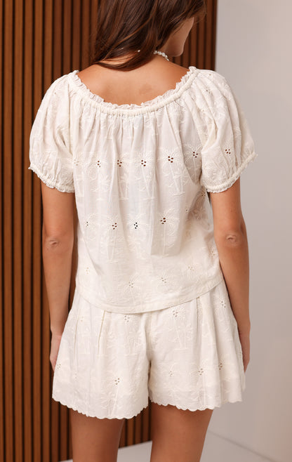 SKYLAR EYELET BLOUSE