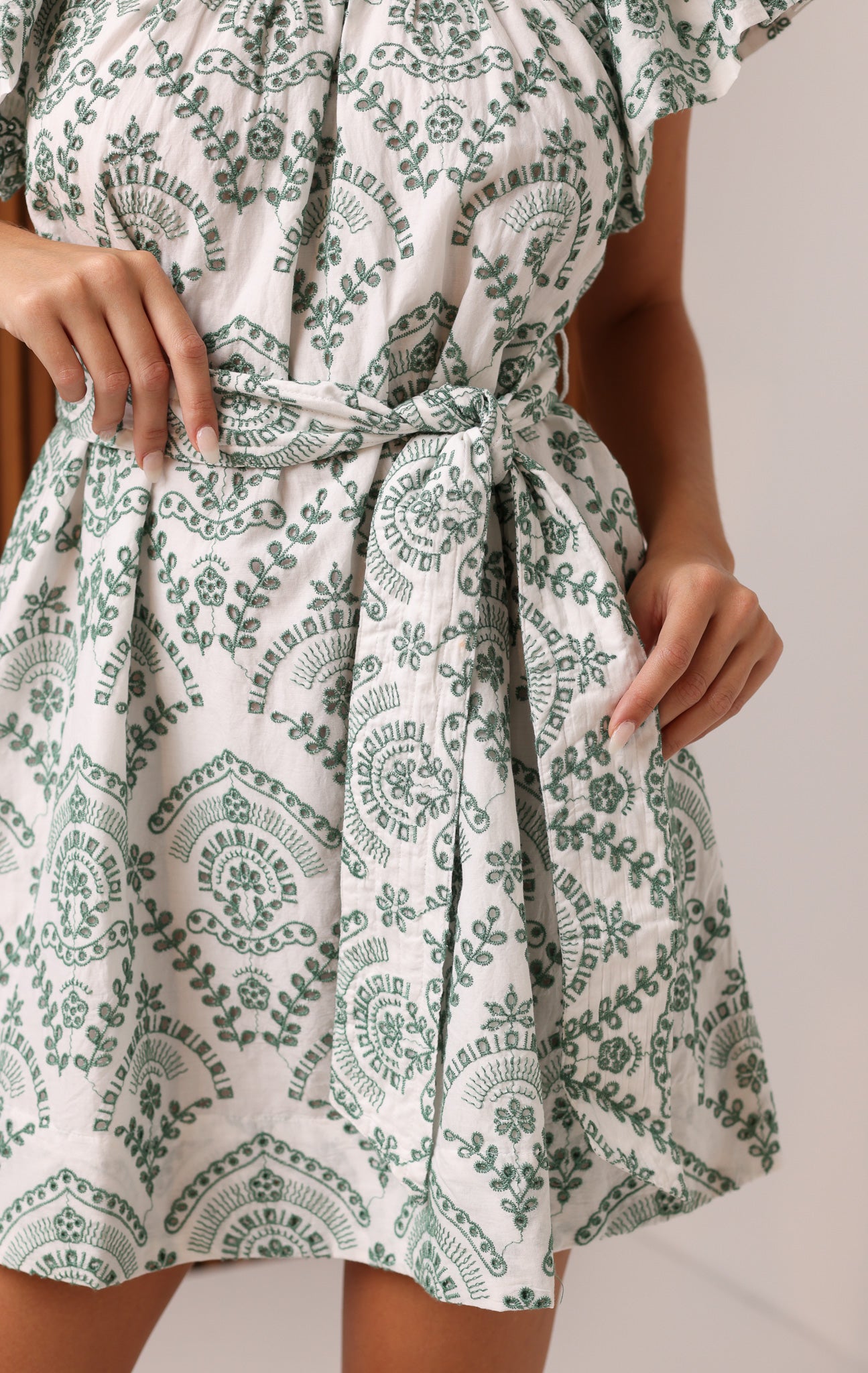 BRIANNA EYELET MINI DRESS