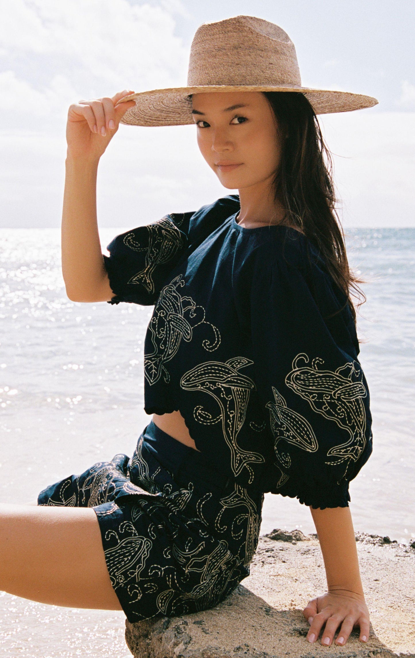 MELODY SKORT LUREX EMBROIDERY