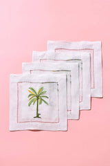 Palm Embroidered Cocktail Napkins | Best Seller!