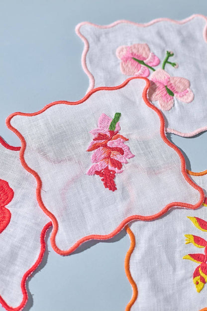 Floral Embroidered Cocktail Napkins | Best Seller!