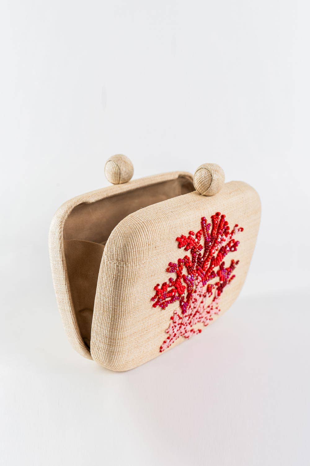 Coral Beaded Clutch | Handmade Tropical Evening Bag