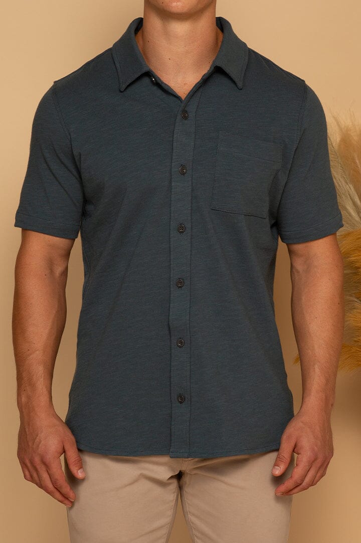 SHORT SLEEVE BUTTON DOWN SHIRT - ORION BLUE - S