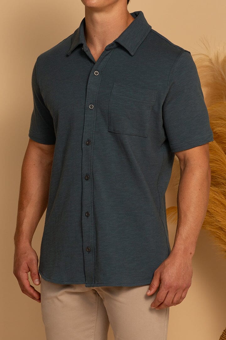 SHORT SLEEVE BUTTON DOWN SHIRT - ORION BLUE - S