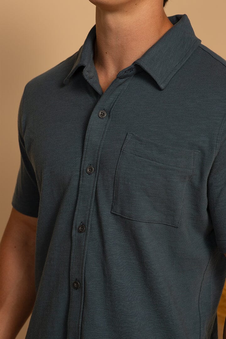 SHORT SLEEVE BUTTON DOWN SHIRT - ORION BLUE - S