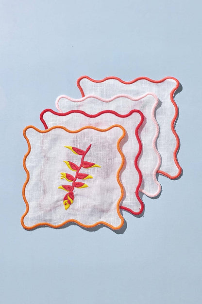 Floral Embroidered Cocktail Napkins | Best Seller!