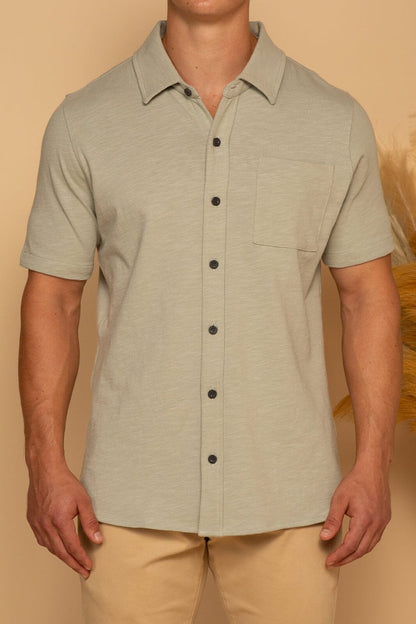 SHORT SLEEVE BUTTON DOWN SHIRT - WROUGHT IRON - S