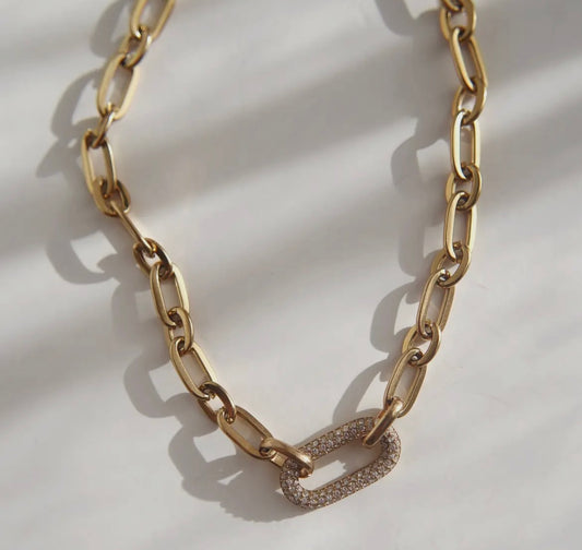 PAVE LINK CHUNKY CHAIN