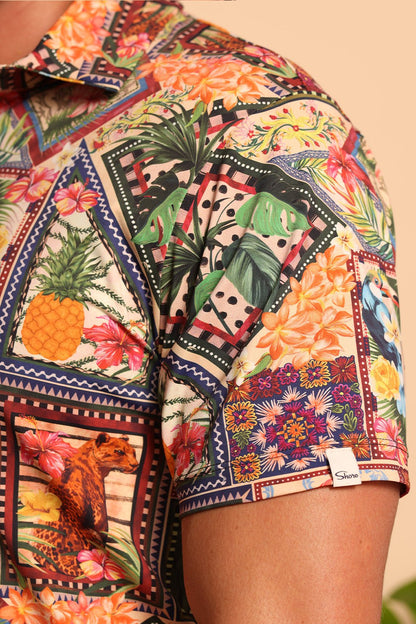 ACTIVE POLO - TROPICAL PATCHWORK - S